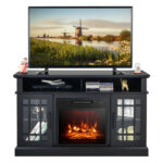 48 Inch Electric Fireplace TV Stand with Storage Cabinets