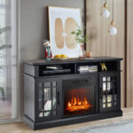 48 Inch Electric Fireplace TV Stand with Storage Cabinets