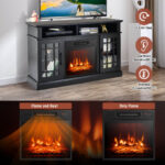 48 Inch Electric Fireplace TV Stand with Storage Cabinets