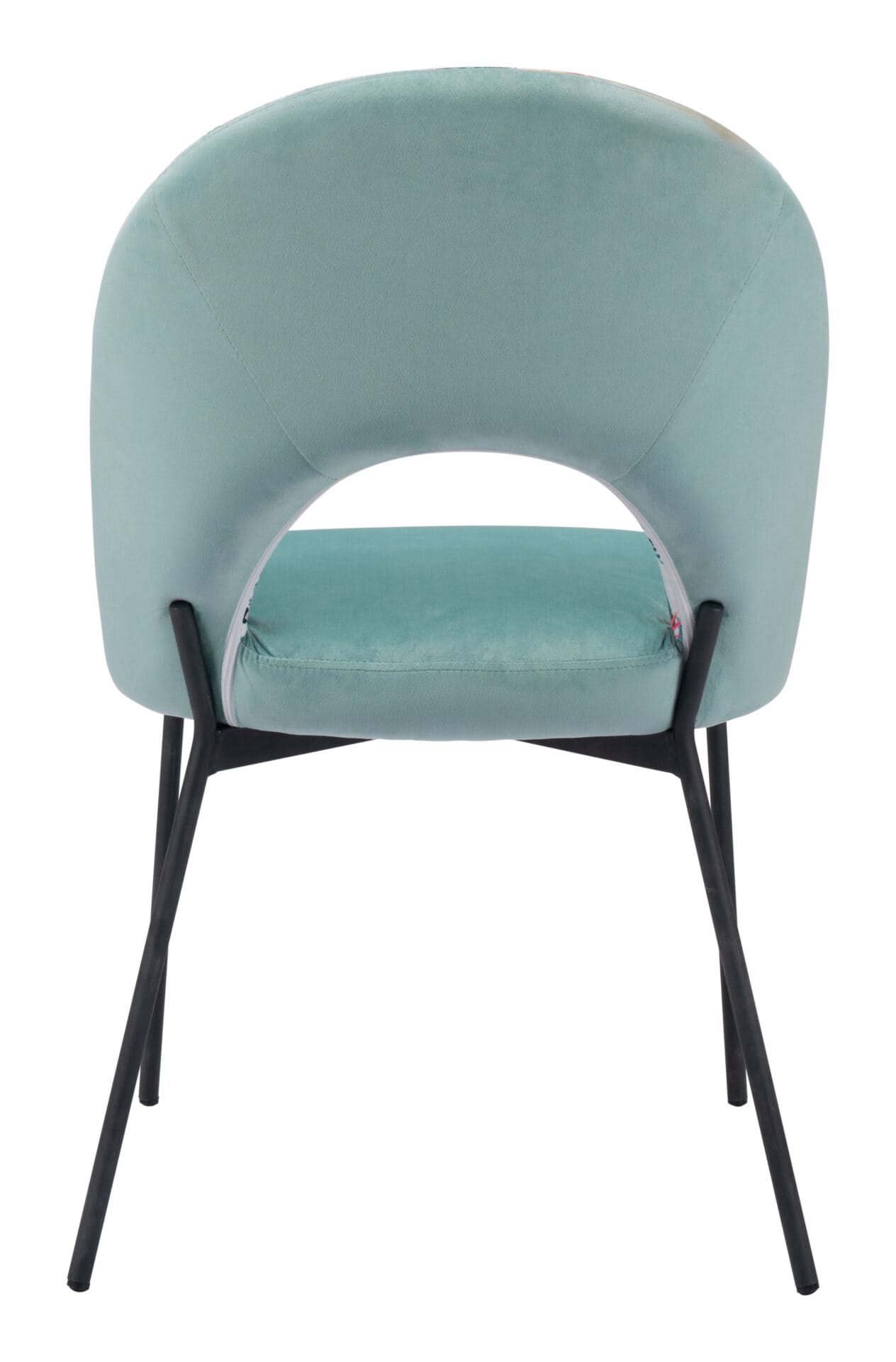 Modern Velvet Dining Chair with Printed Fabric and Steel Frame (Set of 2) 7 Modern Velvet Dining Chair with Printed Fabric and Steel Frame (Set of 2) - Image 7