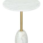 White and Gold Marble Top Modern Glam Side Table 12 White and Gold Marble Top Modern Glam Side Table