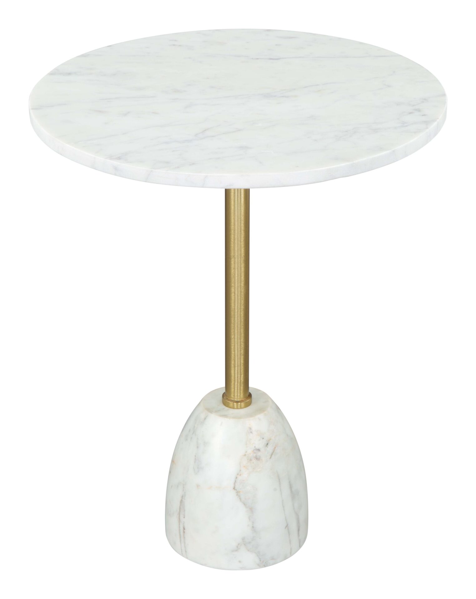 White and Gold Marble Top Modern Glam Side Table 4 White and Gold Marble Top Modern Glam Side Table - Image 4