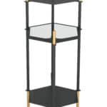 Hexagonal Black and Gold Side Table with Triple Storage Space 13 Hexagonal Black and Gold Side Table with Triple Storage Space
