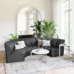 Modular Velvet Sectional with Poplar Wood Legs in Black (Set of 4) 10 Modular Velvet Sectional with Poplar Wood Legs in Black (Set of 4)