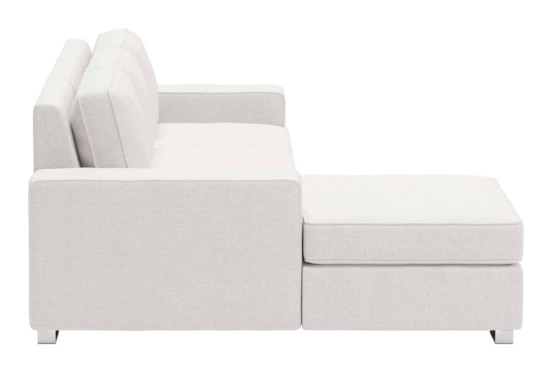 White Sectional Sofa with Modular Design and Chrome Steel Legs 4 White Sectional Sofa with Modular Design and Chrome Steel Legs - Image 4
