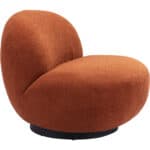 Burnt Orange Shearling Accent Chair with Modern Powder-Coated Legs 19 Burnt Orange Shearling Accent Chair with Modern Powder-Coated Legs