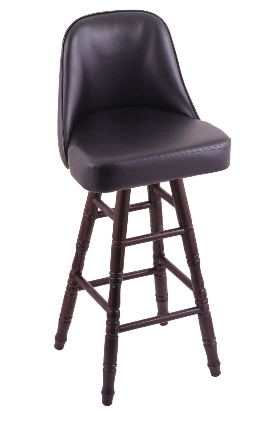 Grizzly 24-Inch Swivel Bar Stool with Dark Cherry Finish, Turned Oak Leg, and Rein Thatch Seat 1 Grizzly 24-Inch Swivel Bar Stool with Dark Cherry Finish, Turned Oak Leg, and Rein Thatch Seat