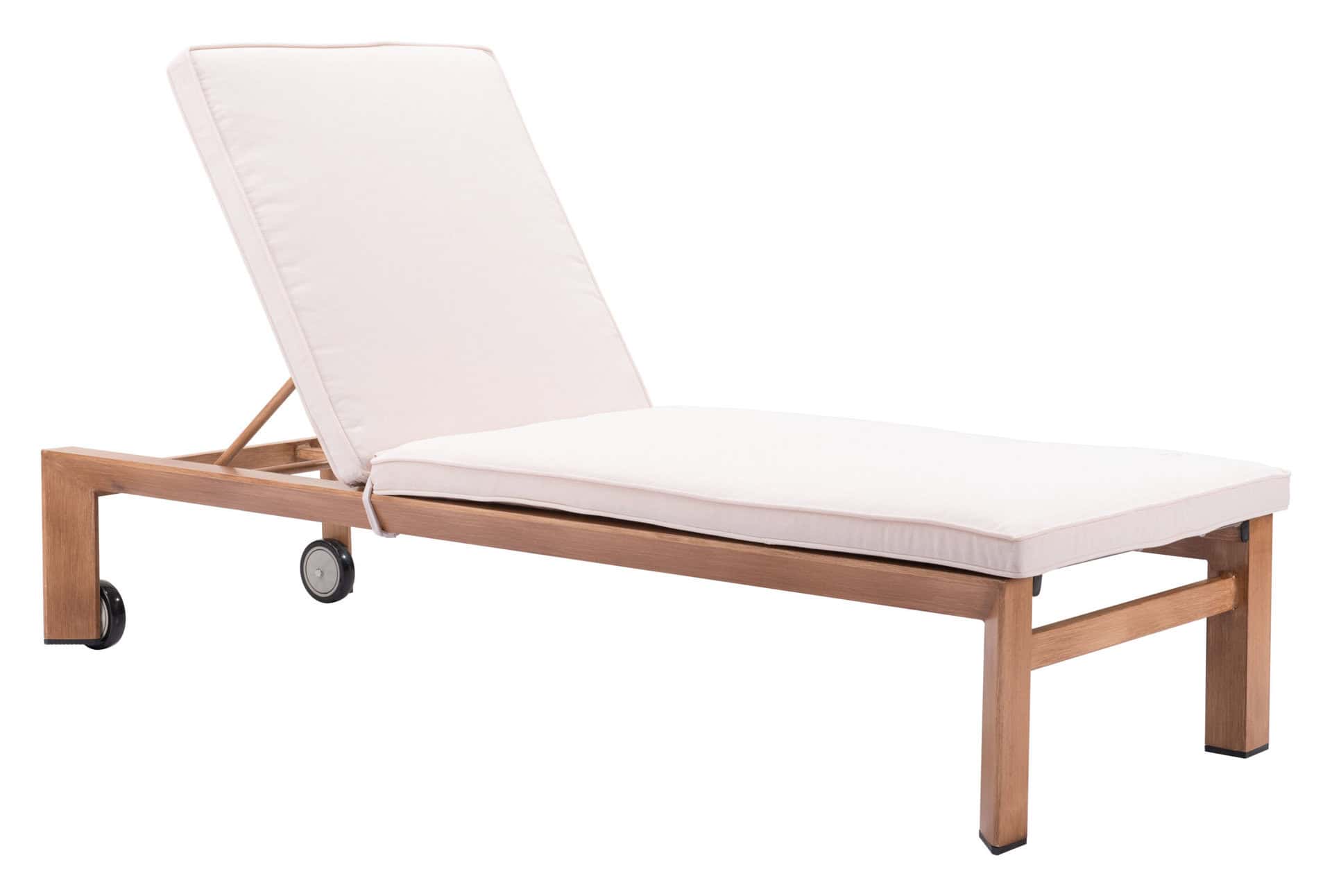 Adjustable Outdoor Lounge Chair Beige and Natural with Wheels 17 Adjustable Outdoor Lounge Chair Beige and Natural with Wheels