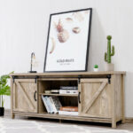 Sliding Barn Door TV Stand for 60 Inch Television