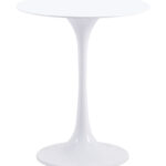 Gloss White Round Side Table with Steel Base and Rubber Feet