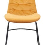 Yellow Velvet Dining Chair with Steel Frame (Set of 2) 12 Yellow Velvet Dining Chair with Steel Frame (Set of 2)