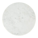 Marble Top Side Table with Cast Aluminum Base