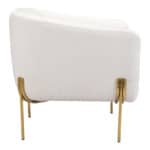 Modern Ivory Lounge Chair with Gold Frame, Armrest Support 10 Modern Ivory Lounge Chair with Gold Frame, Armrest Support