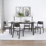 Mid-Century Modern Gray and Black Dining Chairs (Set of 2) 10 Mid-Century Modern Gray and Black Dining Chairs (Set of 2)