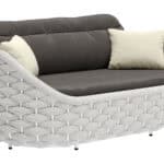 Gray Outdoor Loveseat with Aluminum Frame and Olefin Fabric