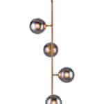 Modern Deco Gold Ceiling Lamp with Smoked Glass Shades 18 Modern Deco Gold Ceiling Lamp with Smoked Glass Shades