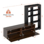 Space-Saving TV Stand and Bookshelf Combo for TVs up to 50