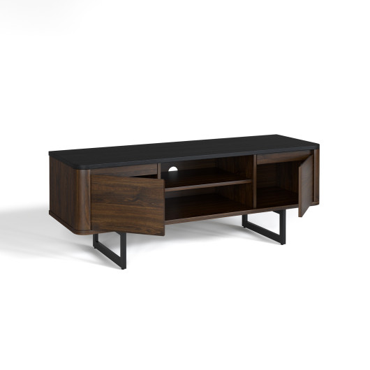 Vintage Walnut TV Stand with Storage for TVs up to 55 Inch 3 Vintage Walnut TV Stand with Storage for TVs up to 55 Inch - Image 3