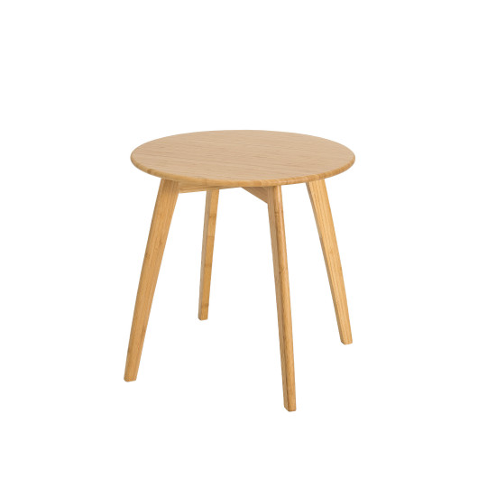 Bamboo Round End Table with Sturdy X-Frame and Waterproof Finish 3 Bamboo Round End Table with Sturdy X-Frame and Waterproof Finish - Image 3