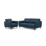 Modern Upholstered Fabric Accent Chair with Wood Legs