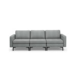 Convertible Sectional Sofa with USB Ports and Magazine Pockets (3-Seat)