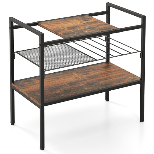 Industrial Side Table with Removable Panel and Mesh Shelf 4 Industrial Side Table with Removable Panel and Mesh Shelf - Image 4