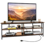 Corner TV Stand with Charging Station for TVs up to 65 Inches