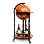 Solid Wood Globe Bar Stand with Storage and Wheels 10 Solid Wood Globe Bar Stand with Storage and Wheels