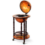Solid Wood Globe Bar Stand with Storage and Wheels 11 Solid Wood Globe Bar Stand with Storage and Wheels