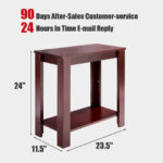 Modern Compact End Table with Storage Shelf and Fabric Drawer