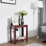 Modern Compact End Table with Storage Shelf and Fabric Drawer