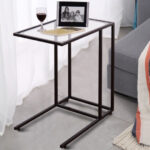 Tempered Glass Top Steel Frame Side Table for Small Spaces 8 Tempered Glass Top Steel Frame Side Table for Small Spaces