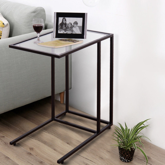 Tempered Glass Top Steel Frame Side Table for Small Spaces 6 Tempered Glass Top Steel Frame Side Table for Small Spaces - Image 6
