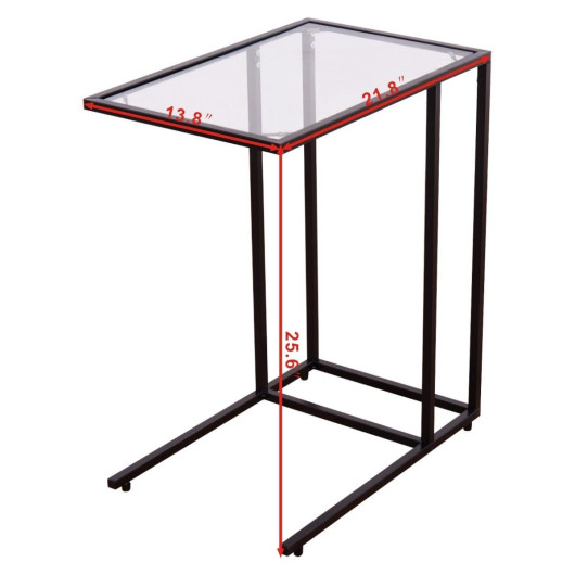 Tempered Glass Top Steel Frame Side Table for Small Spaces 4 Tempered Glass Top Steel Frame Side Table for Small Spaces - Image 4