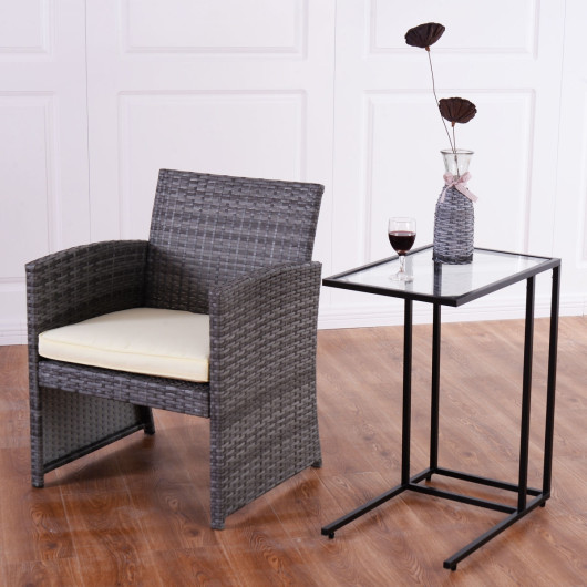 Tempered Glass Top Steel Frame Side Table for Small Spaces 7 Tempered Glass Top Steel Frame Side Table for Small Spaces - Image 7