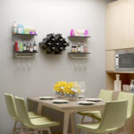 Wall Mounted Wine Rack with Shelves and Glass Storage (Set of 5)
