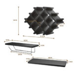 Wall Mounted Wine Rack with Shelves and Glass Storage (Set of 5)