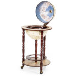 Italian Style Wooden Globe Wine Rack with Wheels 17 Inches 11 Italian Style Wooden Globe Wine Rack with Wheels 17 Inches