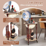 Italian Style Wooden Globe Wine Rack with Wheels 17 Inches 13 Italian Style Wooden Globe Wine Rack with Wheels 17 Inches