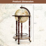Italian Style Wooden Globe Wine Rack with Wheels 17 Inches 12 Italian Style Wooden Globe Wine Rack with Wheels 17 Inches
