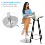Adjustable Height Backless Bar Stool with Footrest Stainless Steel Seat