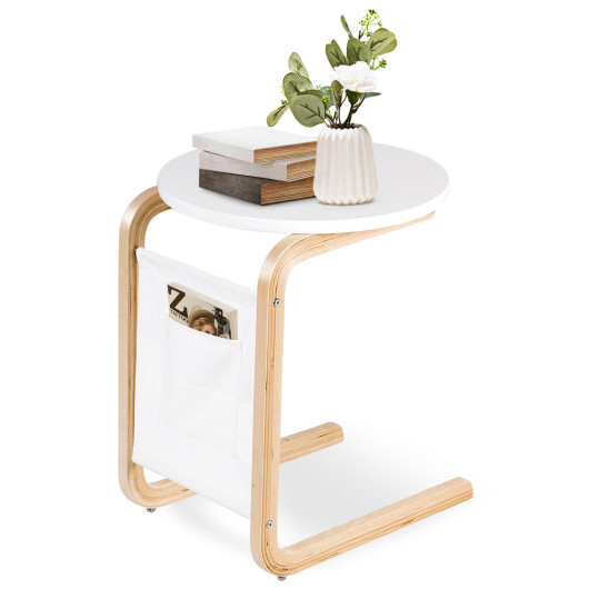 Bentwood Side Table with Storage Pocket and Smooth Tabletop 7 Bentwood Side Table with Storage Pocket and Smooth Tabletop - Image 7