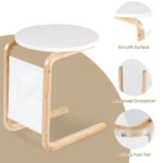 Bentwood Side Table with Storage Pocket and Smooth Tabletop 12 Bentwood Side Table with Storage Pocket and Smooth Tabletop