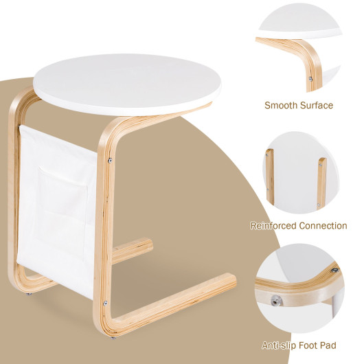 Bentwood Side Table with Storage Pocket and Smooth Tabletop 5 Bentwood Side Table with Storage Pocket and Smooth Tabletop - Image 5