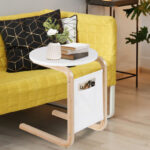 Bentwood Side Table with Storage Pocket and Smooth Tabletop 13 Bentwood Side Table with Storage Pocket and Smooth Tabletop