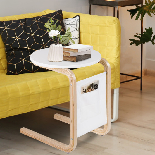 Bentwood Side Table with Storage Pocket and Smooth Tabletop 6 Bentwood Side Table with Storage Pocket and Smooth Tabletop - Image 6