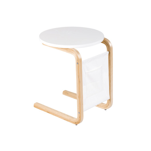 Bentwood Side Table with Storage Pocket and Smooth Tabletop 3 Bentwood Side Table with Storage Pocket and Smooth Tabletop - Image 3