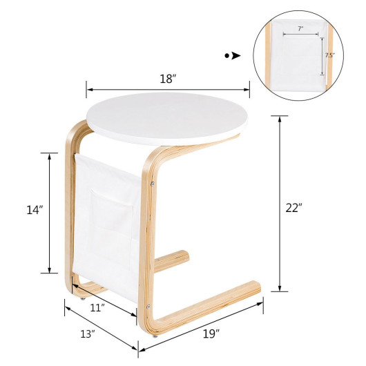 Bentwood Side Table with Storage Pocket and Smooth Tabletop 4 Bentwood Side Table with Storage Pocket and Smooth Tabletop - Image 4