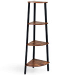 Industrial 4 Tier Corner Shelf Space-Saving Metal Storage Rack