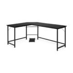L Shaped Corner Desk with Spacious Workspace and CPU Stand